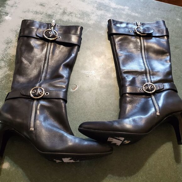 Ecco Bristol tall black boots sz 40 - Picture 1 of 5